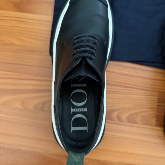 Dior x Sacai Black Men's Derby Shoes Sz 8 Orig. $1600 - Picture 7 of 12